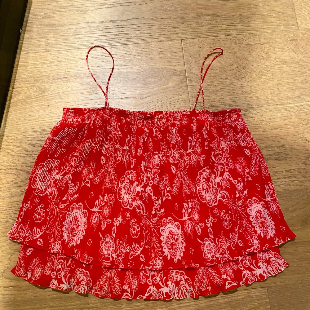 Ella Moss red spaghetti strap (print)